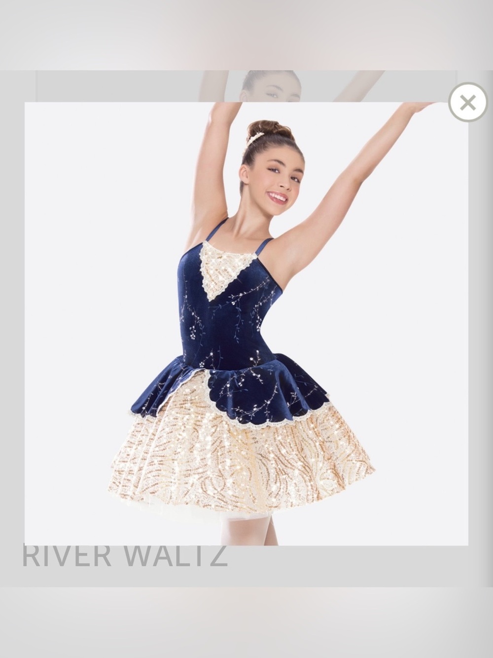 Navy and Gold Girls' Ballet Tutu Costume